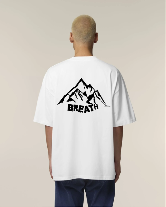 T-shirt Oversize “BREATH” – Blanc 200g Montagne